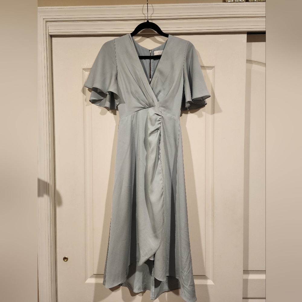XS Baby Blue ATSR Midi dress. Flowy, simple, and classy.